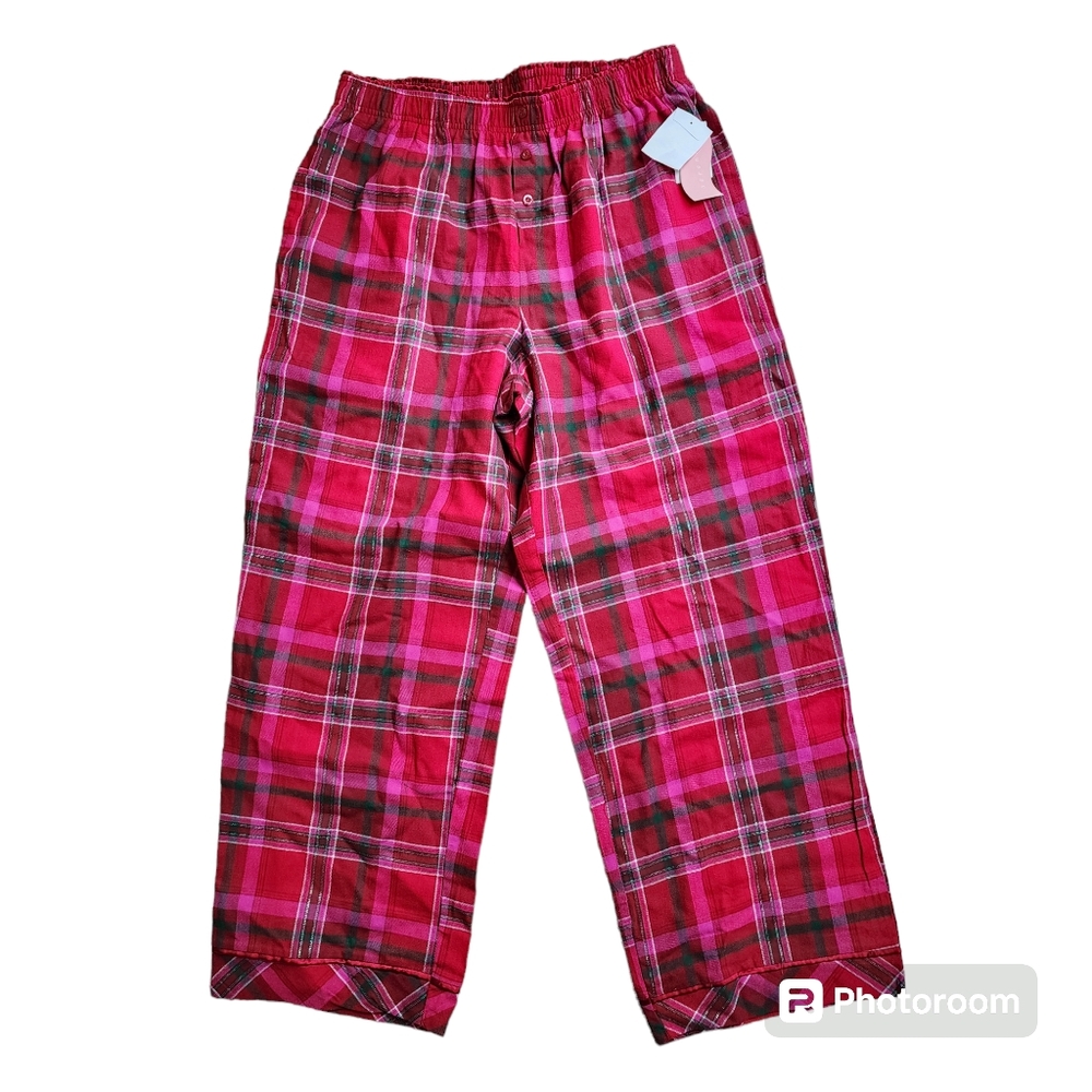 Serenada Pajama Pants Size 0X 16W Plaid red pink NWT
